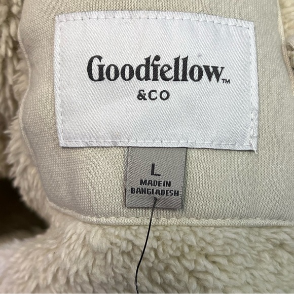 Goodfellow Men's Cream Hoodie Ultra-Soft Fleece Sweater Size L - Picture 6 of 13